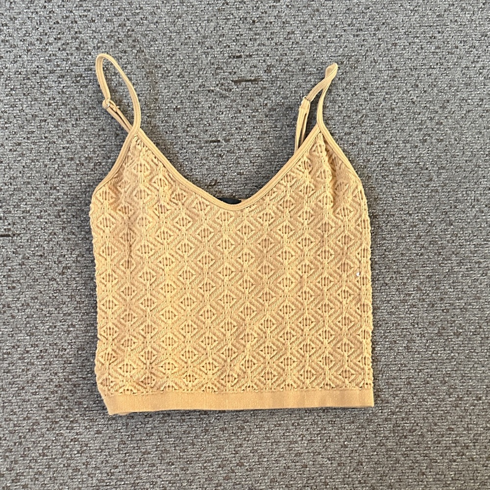 Forever 21 Tan Crochet Crop Top
